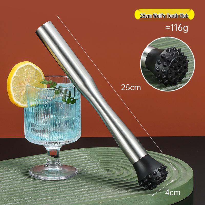 Stainless Steel Ice Crusher & Cocktail Muddler - Plastic Milk Tea & Lemon Hammer Bar Tool