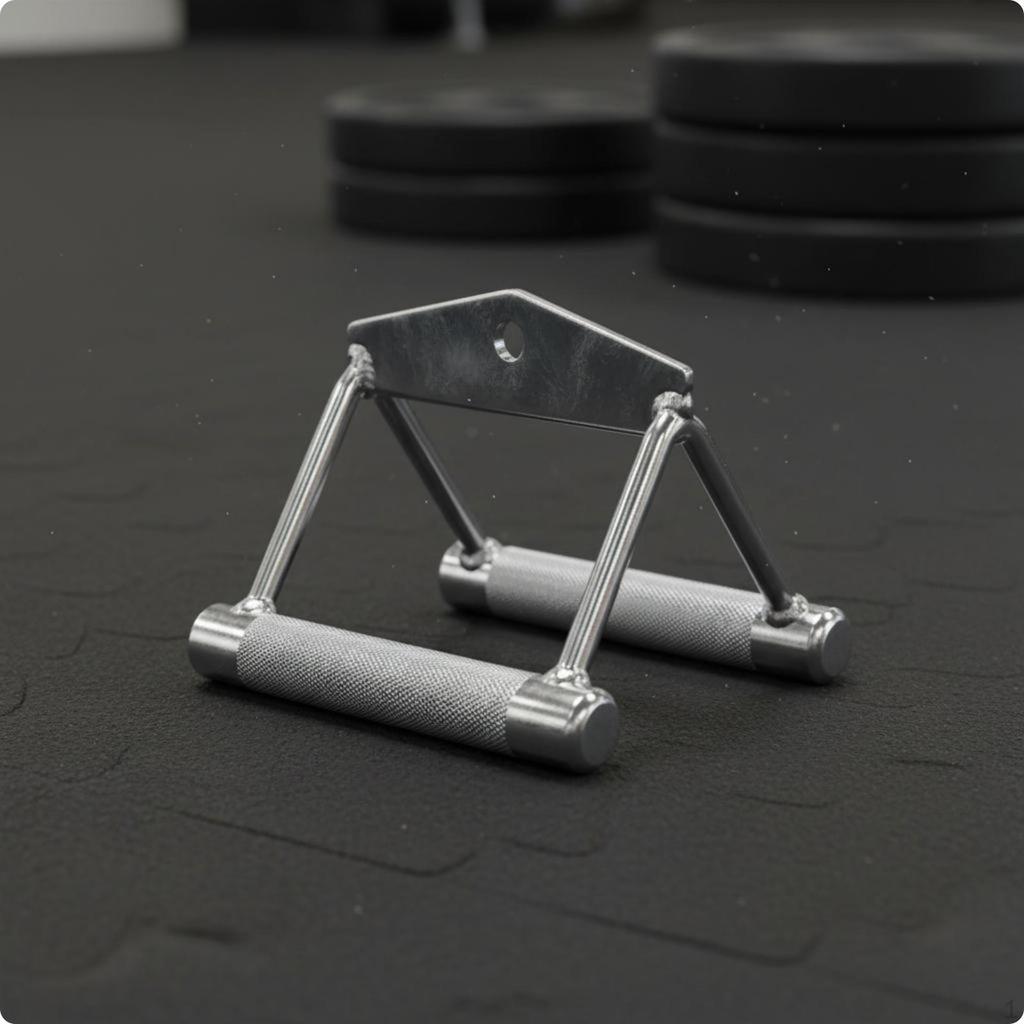 Gym Handle Metal Bar Rigid Cable Row Attachment for Strength Training Plated Vhandle