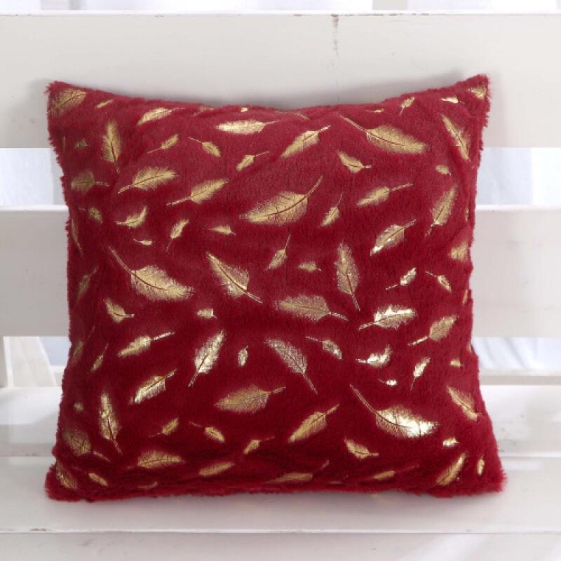 43X43Cm Cushion Cover Short Plush Gold Plated Throw Pillow Embedded Decoration Cushion Home Pillow Cover Coreless Single Pillow Cover