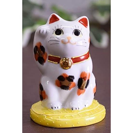 Waza no Kura stylish good luck ornament Kutani ware oval cat right paw raised Kinsanke opening celebration house kanreki koki kiju birthday present