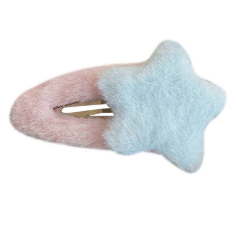 

Furry Cute Plush Star Y2K-Style Mini Star Hairpin Sweet Handmade Pins Hairpin Accessories for Women Girls Lolita синій
