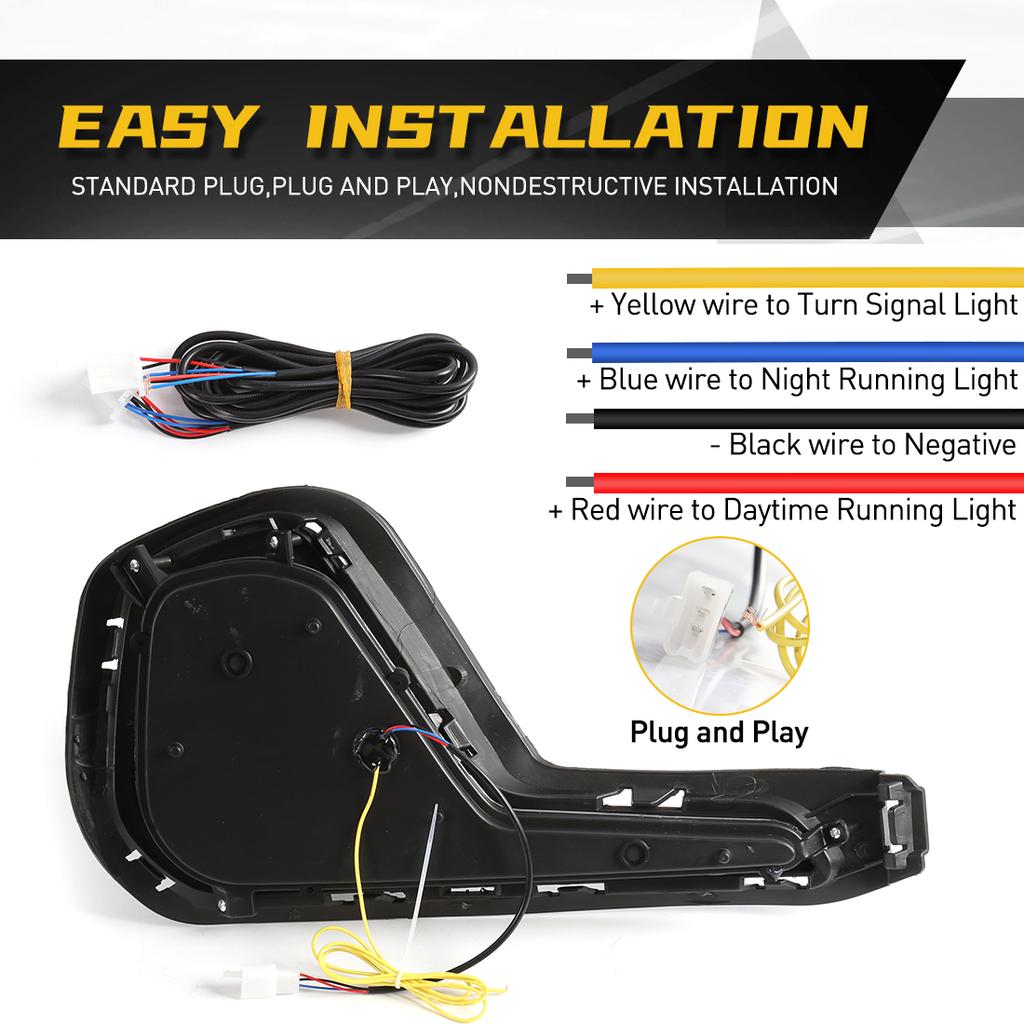 2PCS LED Daytime Running Light For Chevrolet Cavalier     DRL LED Fog Lamp Dynamic Yellow Turn Signal Car 12V
