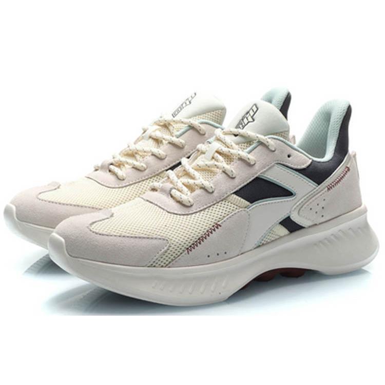Li Ning Cushioning Slip Resistant Abrasion Resistant Low top Sports Casual Shoes Men's White Black AREP017-2