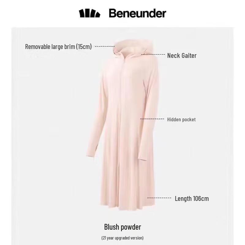 

Beneunder Women s Long Ice Silk Sun Protection Hoodie M