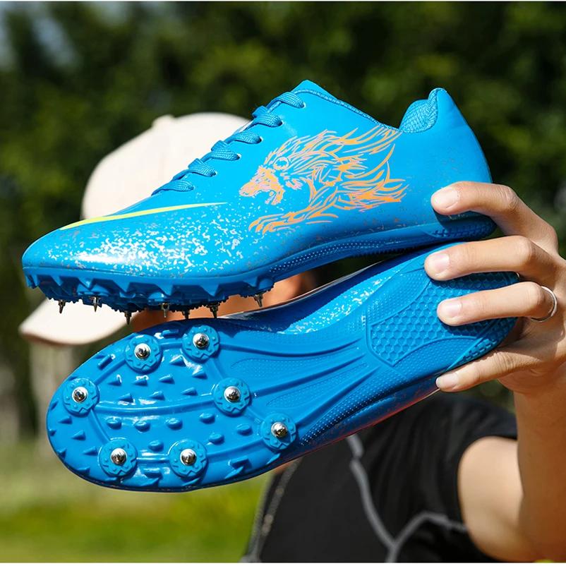 Track and Field Shoes Spikes Speed Running Sprint Sneakers LightWeight Soft Professional Athletic Long Jump Sport Shoes  New