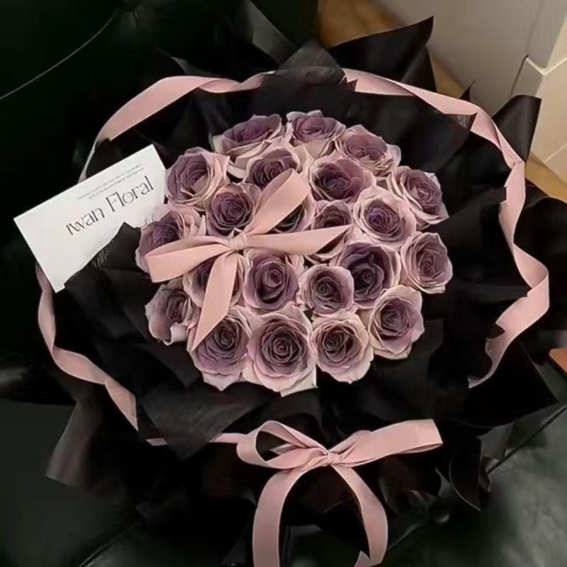 Smoked Plum Scented Soap Flower - Preserved Bloom Gift for Valentine s Day or Birthday
