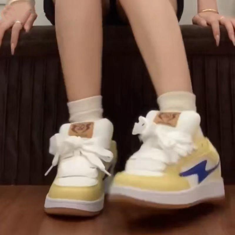 Original Niche Milk Yellow Lightning Shoes Bread Shoes Women's Original Versatile Low-top Board Shoes Women's Retro Casual Shoes