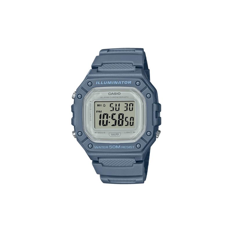 

Casio DIGITAL Series - Square Fashion Trend Sports Quartz Movement Resin Strap Japanese and Korean Watch Men s Watch Gray Dial W-218HC-2AV серый