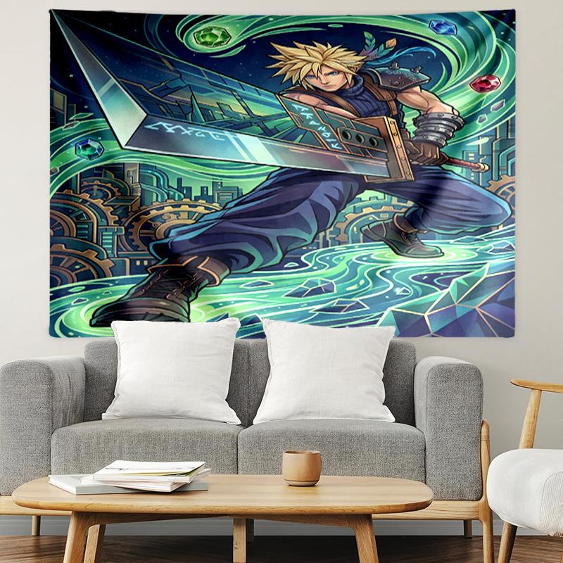 Final Fantasy Print Tapestry, Lightweight Wall Hanging, for Bedroom, Dorm, Living Room, Home Art Decor, Birthday Christmas Gift for Friends