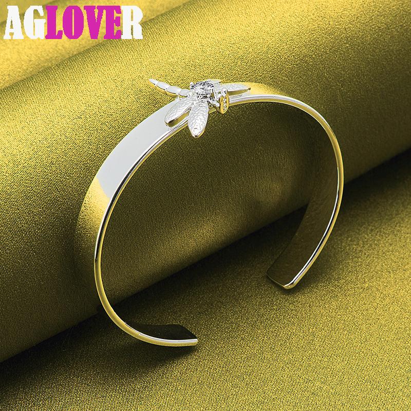 925 Sterling Silber AAA Zirkon Libelle Armband Schmuck