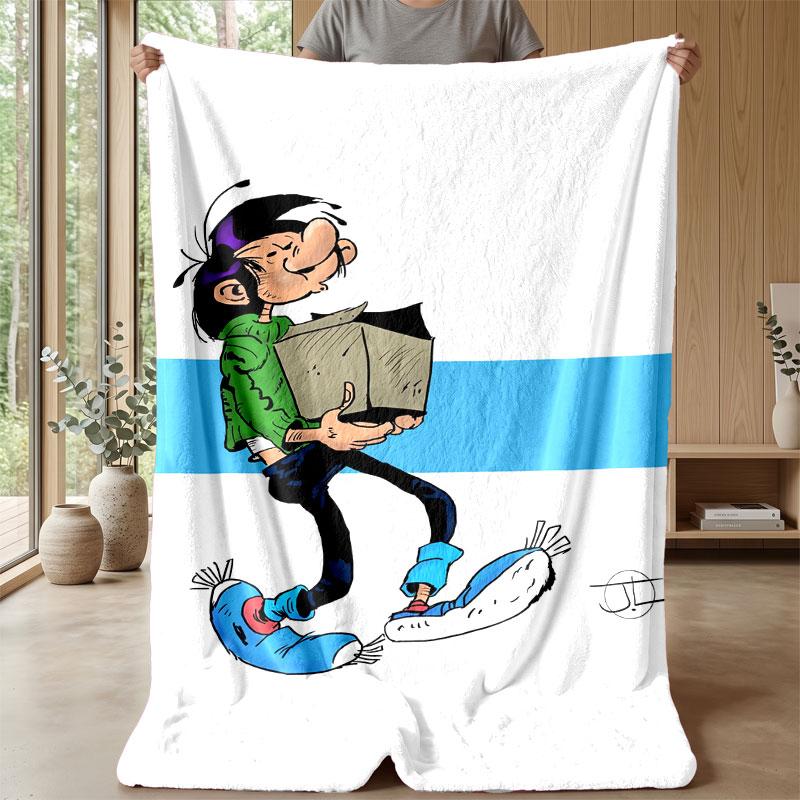 Soft Flannel Blanket Lightweight Cozy Bedroom Living Room CoverGaston Lagaffe