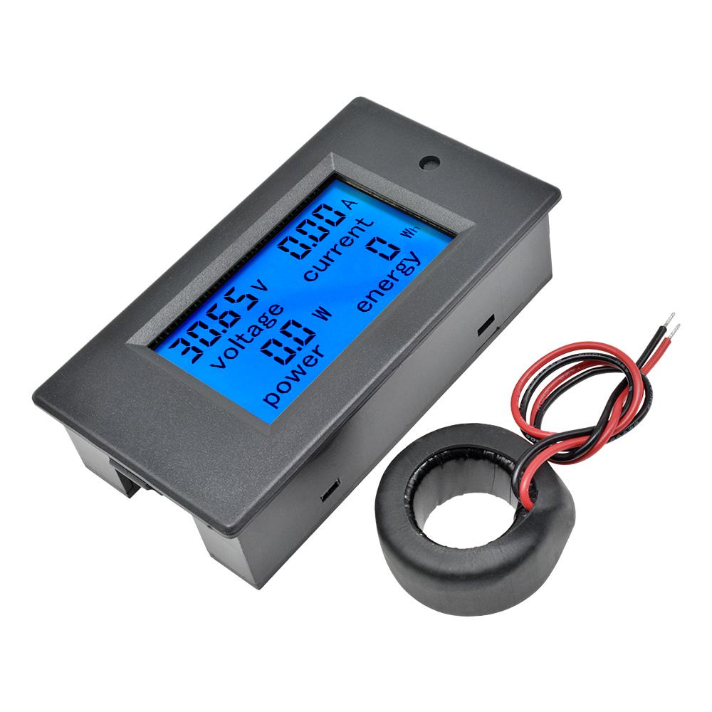 20A/100A Digital Meter DC6.5-100V AC80-260V Voltmeter Ammeter LCD 4-in-1 DC Voltage Current Power Energy Detector