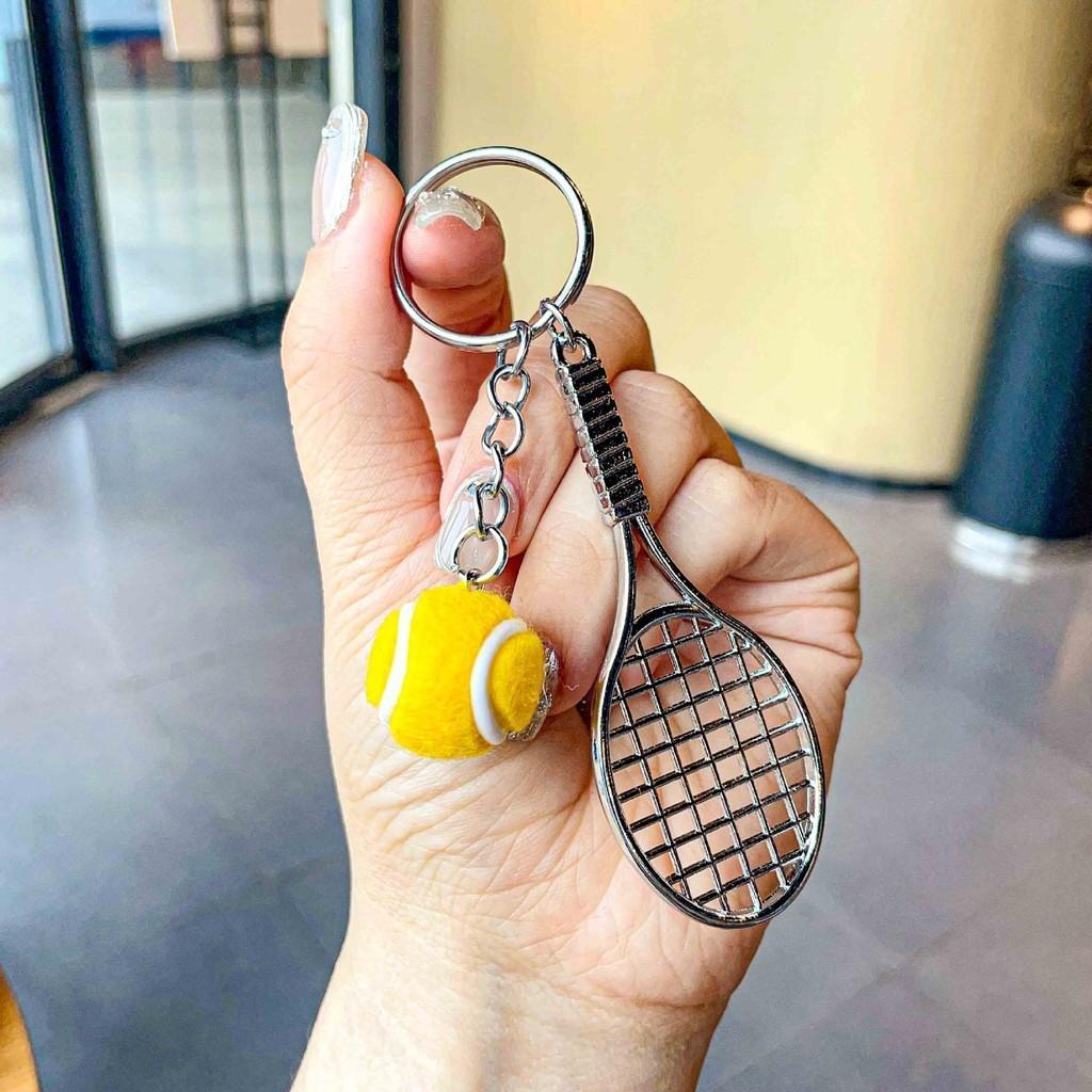 Tennis Metal Delightful Racket Keychain Fashionable Gift For Holidays Festivities And