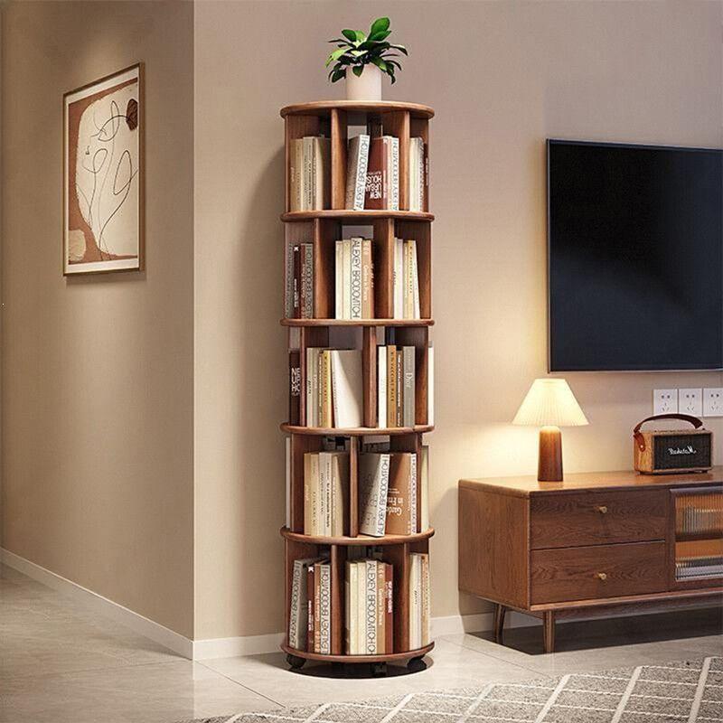 360° Rotating Children's Corner Bookshelf: Floor-standing & Wall-mounted Storage Rack