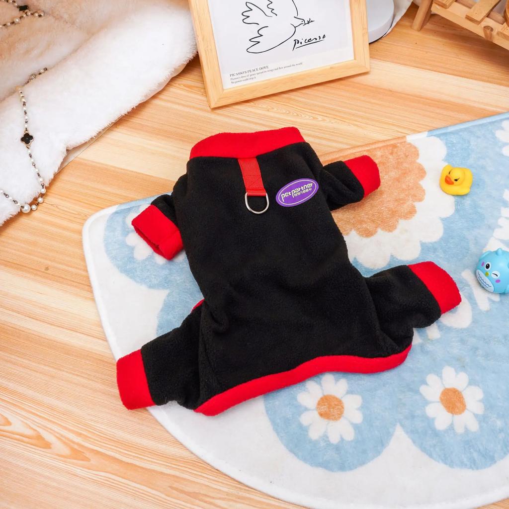 Autumn Winter Contrasting Four Legged Pants Pet Jumpsuit Little Dog Clothes Contrasting Patchwork Jacket Teddy Bear Small Dog