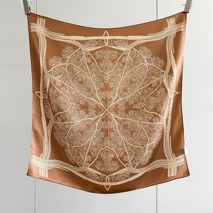 

New Tree of Life 12 Mmi Silk Scarf Women s Spring/Summer Fashion Versatile Mulberry 65cm Square Scarf Shawl Foulard Femme 65CMX65CM