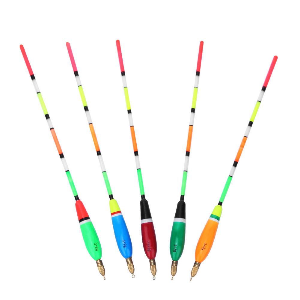 5PCS Multiple Color Balsa Wood Fishing Float Bobber Bite Indicator Angling Equipment(3+2g )
