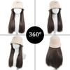 Fashion Hat Wig Lamb Hair Fisherman's Hat Long Straight Wig Female Synthetic Wig Autumn/Winter Halloween Party Christmas Gift