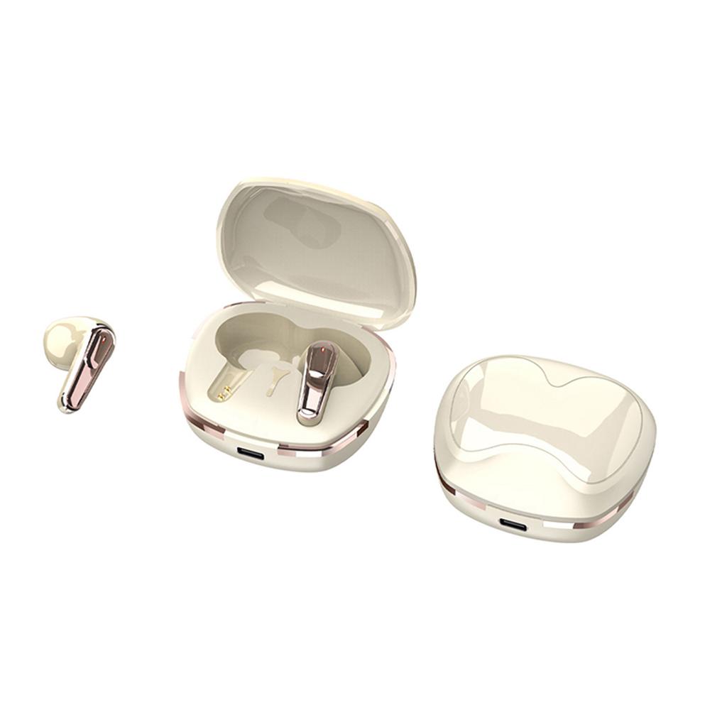 True Wireless 5.4 Earbuds, Half In-Ear Music Headphones, IPX4 Sweatproof Earphone, 150mAh Charging Case, Magnetic Charging, Dual Ear Call, To