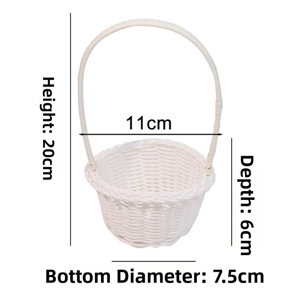 Beautiful Handmade Flower Storage Basket Hand-Woven Round Shape Storage Baskets Shopping Storage Hamper Basket