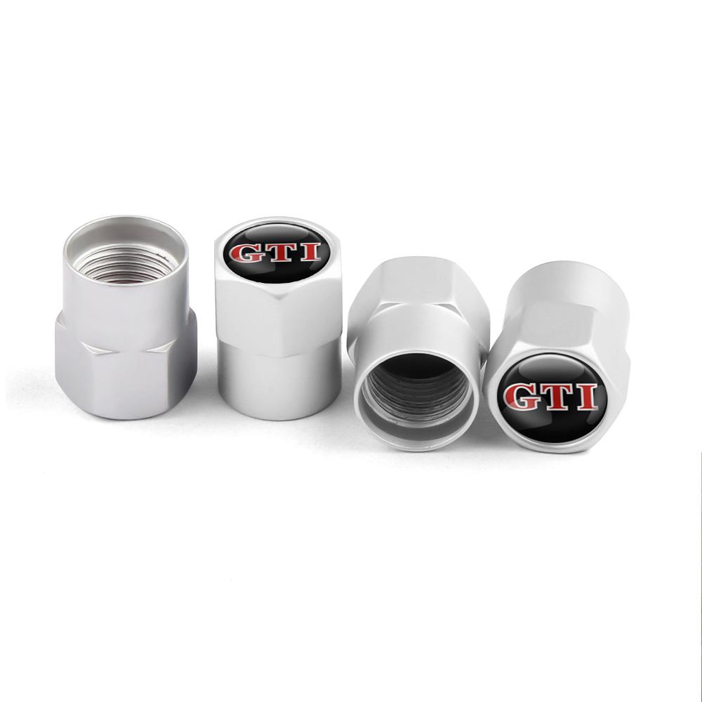 LVAXC1 4Pc Car Metal Wheel Tire Air Valve Dust Caps Accessories For Volkswagen VW Golf 4 5 6 7 Bora MK7 Beetle Touran Tiguan GTI R Line