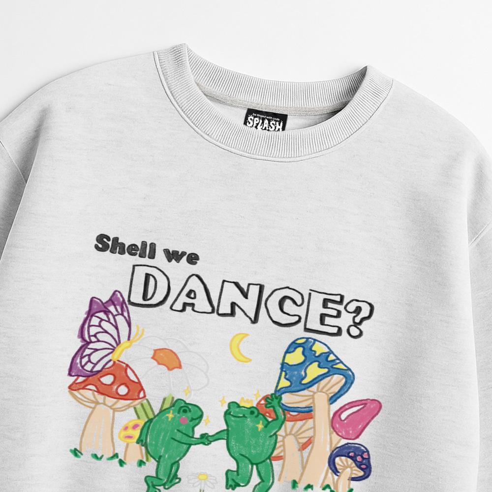 Seupeullaesikodeu Heavy Crewneck Sweatshirt Melange White - Shell We Dance
