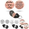 Stylish Pu Leather Keychain With Inspirational Message Unique Stainless Steel Pocket Token For Special Occasions