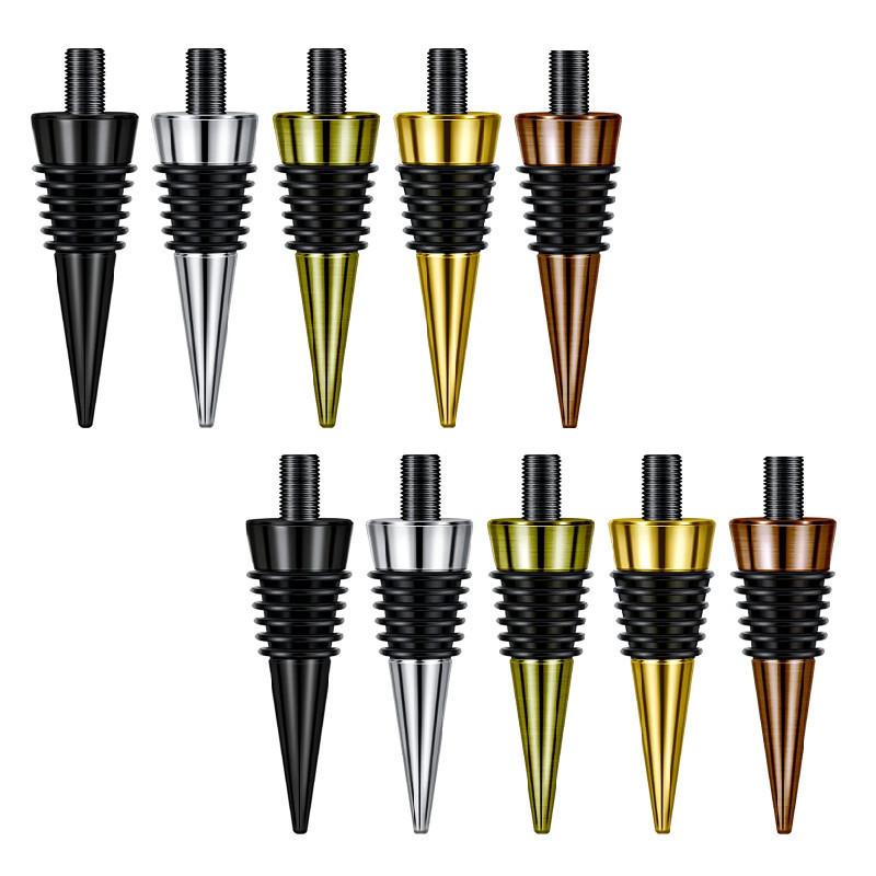 Gold Color Aluminum Wine Stopper With Antileak Design For Red Wine Preservation