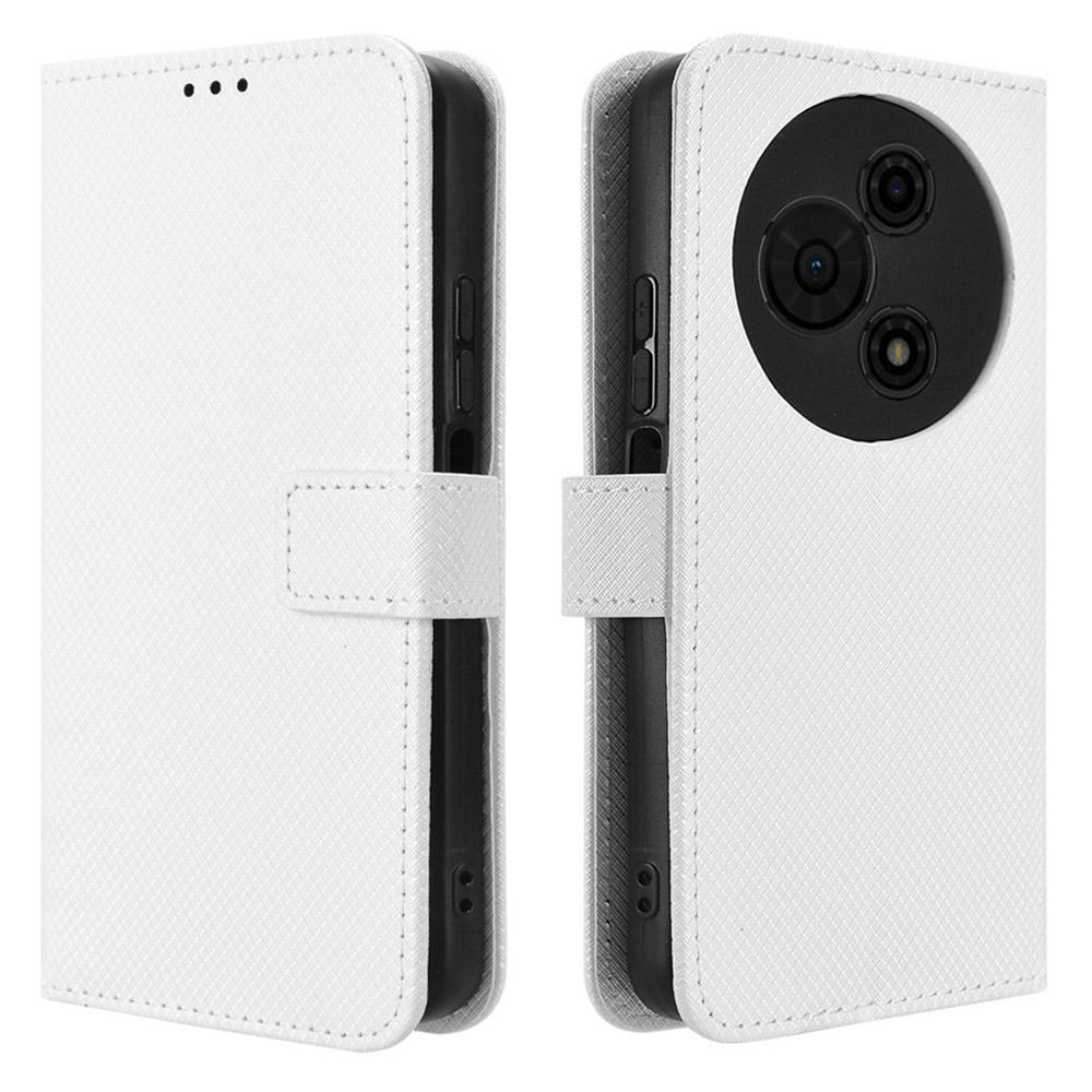 For TCL 605 4G/60 SE Leather Wallet Case with Strap Diamond Texture Phone Cover