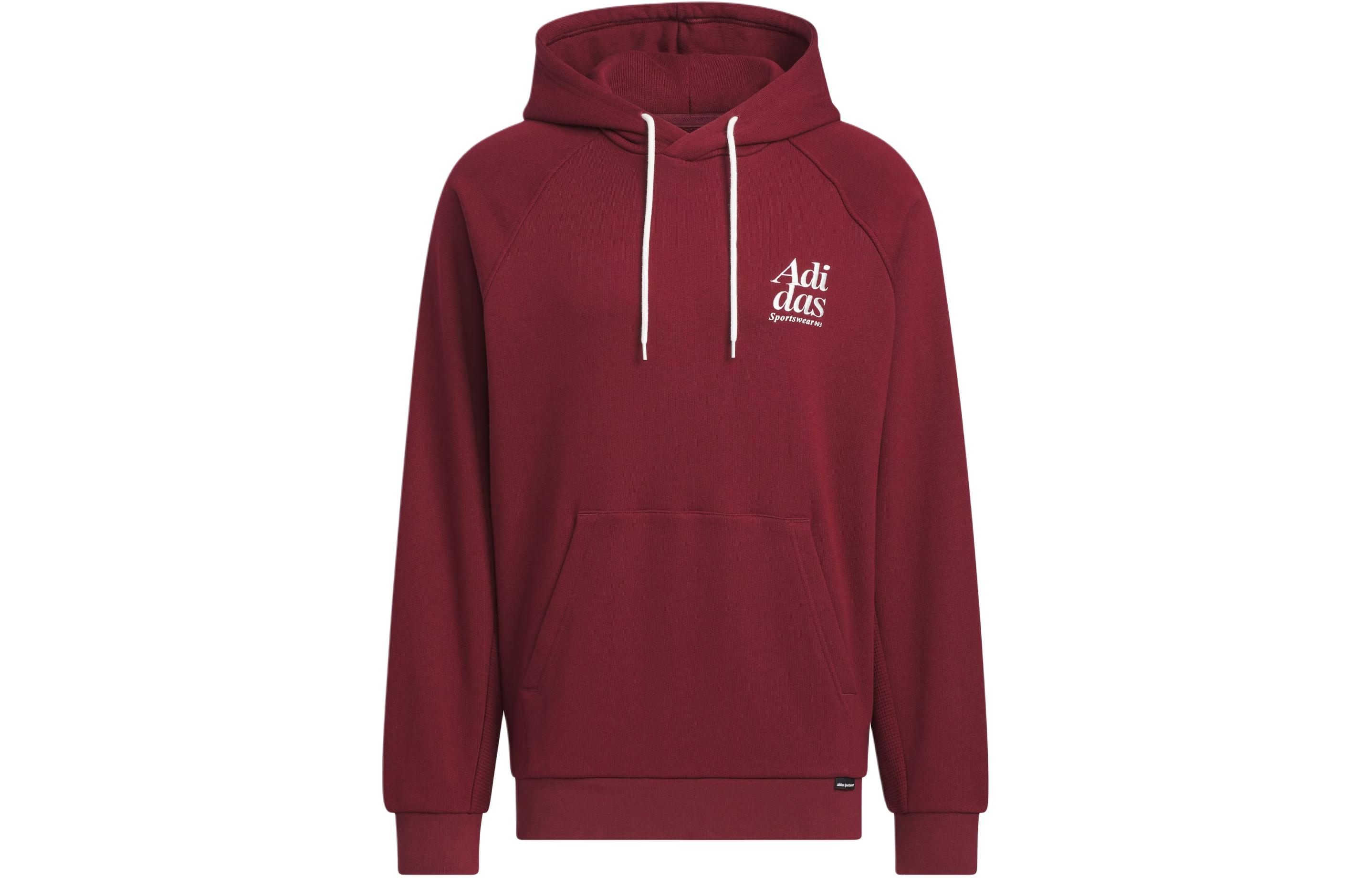 Adidas Small Logo Waffle Hoodie Sweatshirt Men s Dark Red JE6100 XL
