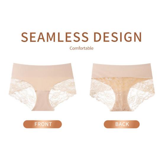 Cotton Underwear for Women Sexy Lace Stretch Hipster Panties High Waisted Seamless Soft Bikini Briefs