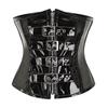 Black European Punk Corset Outerwear with Zipper Buckle and Waistband for Women's Chest Support and Body Shaping