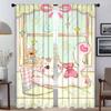 Pink Cat Shades Curtains Child Room Tulle for Bedroom Blackout Curtain Home Interior Curtains 2 Pieces Partition Living Kitchen