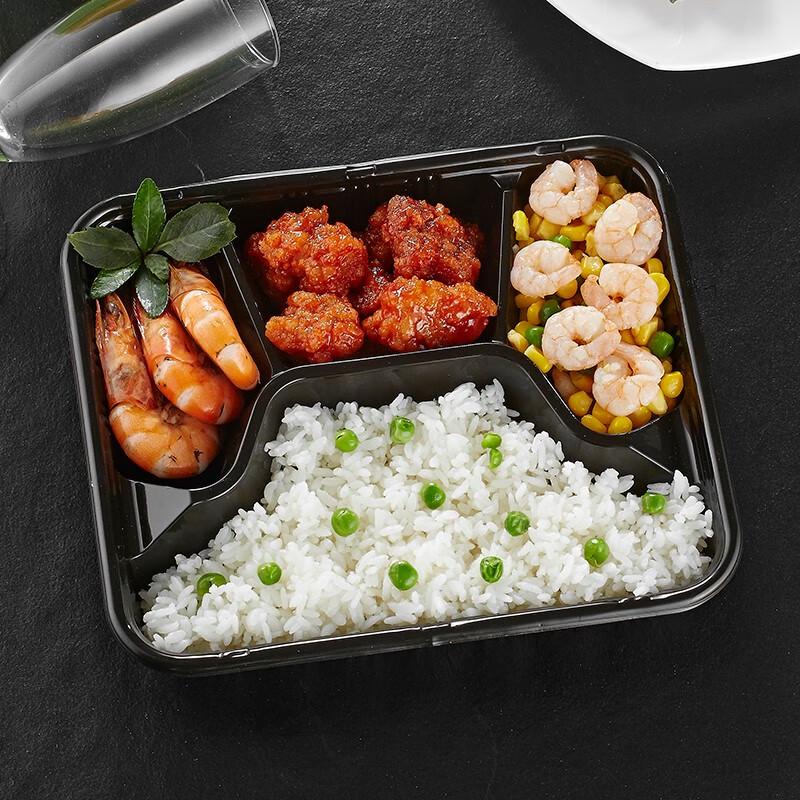 Disposable 4-Compartment Plastic Takeout Food Containers
