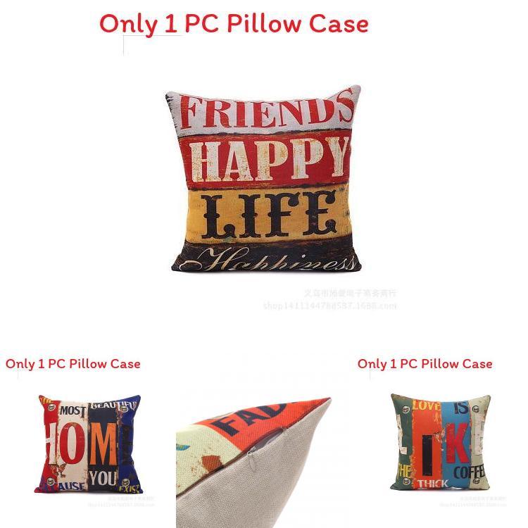 Premium Housse De Coussin Carr Coton Imprim Lettres Rtro Mlang For Timeless Elegance