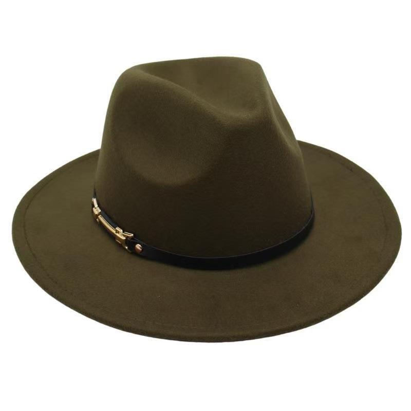 Popular European and American Classic Retro Woolen Top Hat Men's and Women's Fashion Flat-brimmed Church Top Hat Jazz Hat