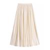 Women's Summer High-Waist A-Line Chiffon Midi Skirt - Premium Shimmer Mesh Umbrella Skirt with Elegant Swing