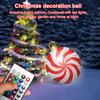 24 Zoll Leuchtender PVC Aufblasbarer Weihnachtsball Outdoor Weihnachtsdekorationen mit Licht und Fernbedienung Feiertags Hof Rasen Veranda Dekor