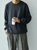 SHIPS Any Knit, Handwashable, Cotton Cashmere Sweat-Like Knit, 2024FW, Men's, 716040015, Dark Gray, Size XL