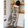 Toothpick Maru Maru and His Friends Gradient Teddy Fleece Overalls Autumn and Winter Thick Girls' Faux Lamb Wool Casual Pants