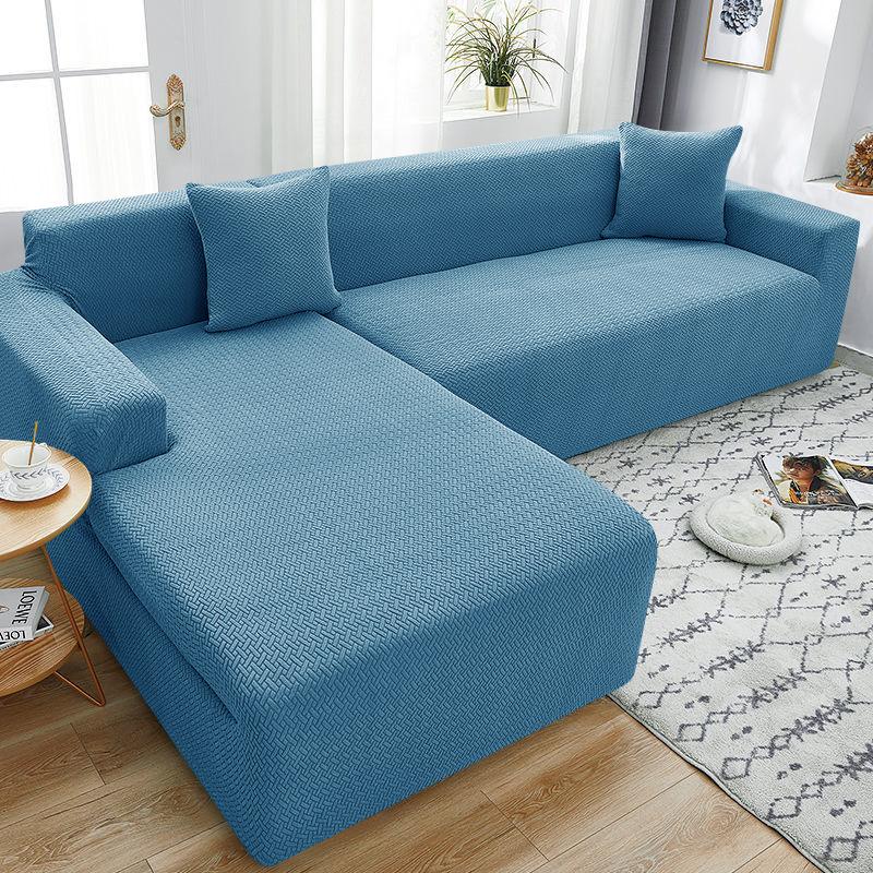 Jacquard Stretch Sofa Slipcover Spandex Elastic Sectional Sofas Covers for Living Room Chaise Longue Couch Cover 1/2/3/4-seater