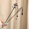 1Pc Alloy Ancient Style Headdress Exquisite Tassel Hairpin Gift Ink Wash Rose Ink Wash Pine Leaves Apparel Decoration
