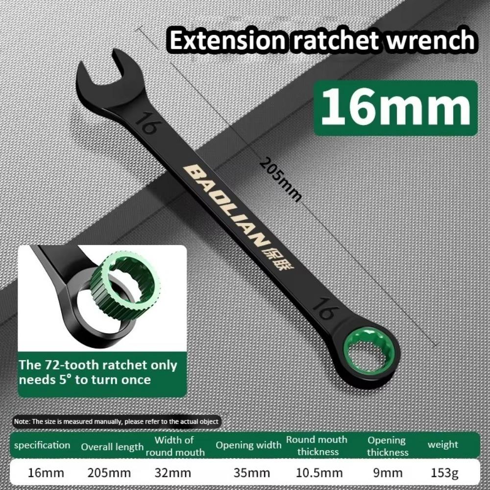 Portable 6-19MM Combination Wrench Open-end Dual-purpose Ratchet Spanner Manual Spanners Car Repair Tool