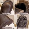 New Spot European Station Leather Goose Head Boots Women's 2025 Autumn Niche Thick-soled Big Head Lace-up Locomotive Short Boots Martin