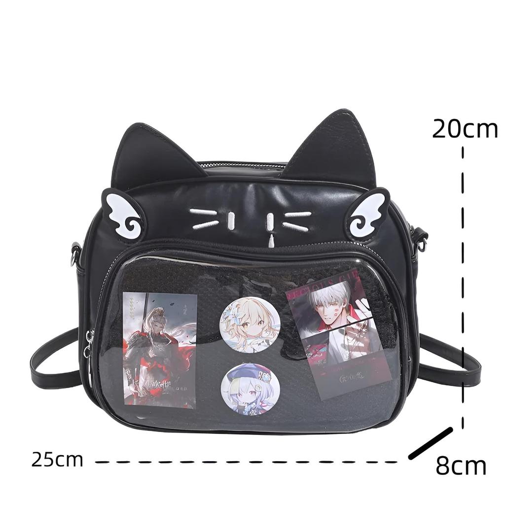 Ita Oshikatsu Shoulder Show Clear Crossbody Small Cute Perfect Backpack [PandaSays] Bag, Bag, Bag, Bag, Pouch, Bag, 2-Way, Cat-Shaped Fashion, Gift,