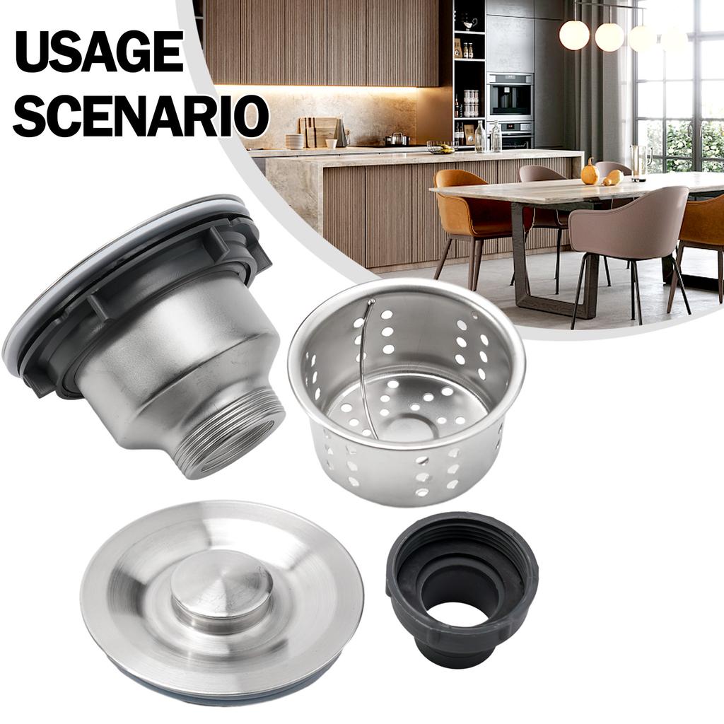 Sink Drain Strainer Sink Waste Strainer Modern Design Easy To Remove Long Using Life Silver High Quality Brand New
