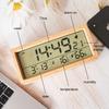 Wooden Digital Table Clock with Backlight Temperature Humidity Date Week Display Snooze Mode Electric Alarm Clock Home Decor