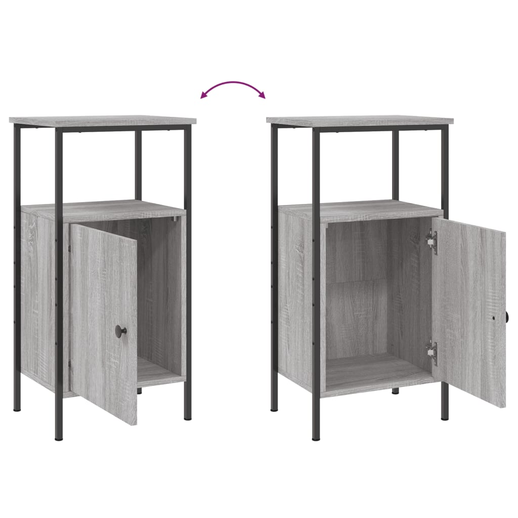 Nightstand Gray Sonoma Oak 41x31x80 cm Particleboard
