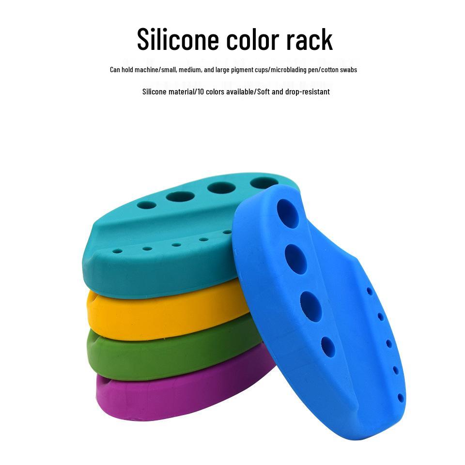 Silicone Multifunctional Pigment Tray & Pen Holder for Tattoo & Microblading