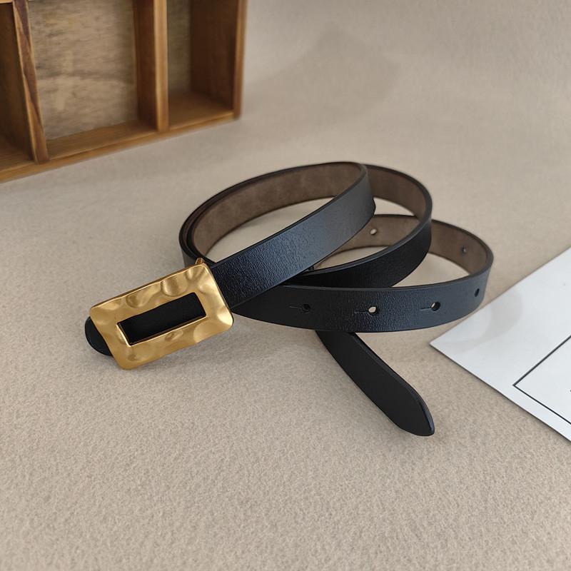 Leather Genuine Two Layer Belt Women With Alloy Buckle Casual Fashion Accessory